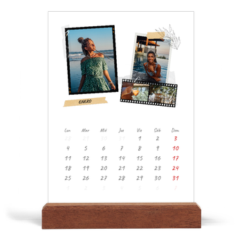 Calendario de mesa con base de madera - vertical — Scrapbook con estilo