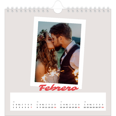Calendarios Cuadrados — Firmado en carmín [Febrero]