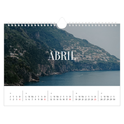 Calendario A4 horizontal — Escapada infinita [Abril]