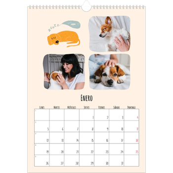 Calendario personalizado A3 — Perros y garabatos