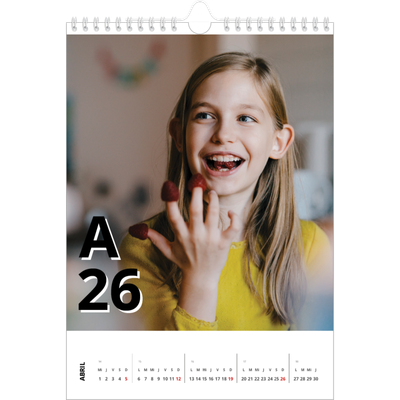 Calendario personalizado A4 — Estilo de letra [Abril]