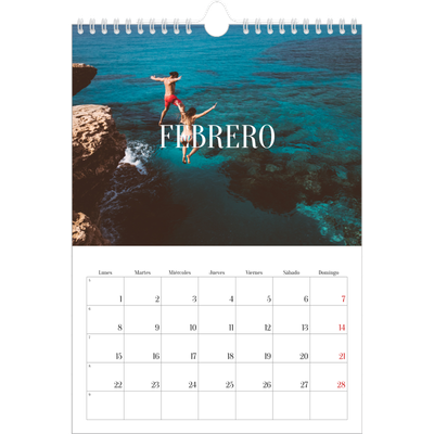 Calendario personalizado A4 — Escapada infinita [Febrero]