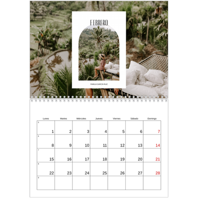 Calendario personalizado doble A4 — El arco abierto [Febrero]