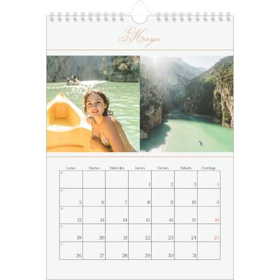 Calendario personalizado A4 — Banner de texto dorado [portada]