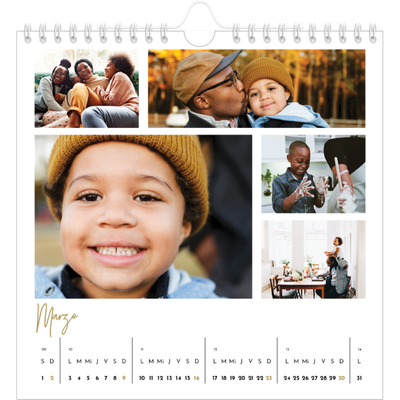 Calendarios Cuadrados — Texto en garabatos [Marzo]