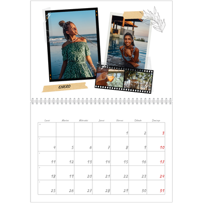 Calendario personalizado doble A4 — Scrapbook con estilo [Enero]