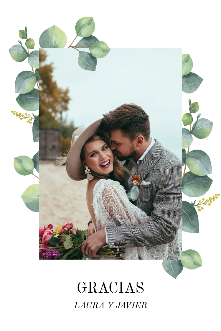 Tarjetas de agradecimiento — Hojas pintadas