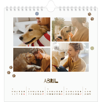 Calendarios Cuadrados — Cachorro juguetón [Abril]