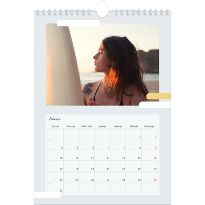 Calendario personalizado A4 — Tonos apagados [Marzo]