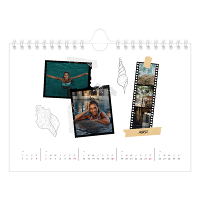 Calendario personalizado A5 — Scrapbook con estilo [Abril]