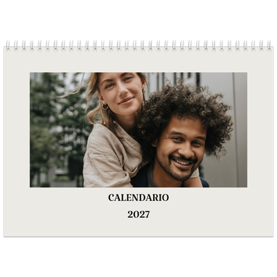 Calendario personalizado doble A4 — Marfil simple [portada]