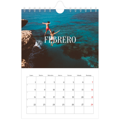 Calendario personalizado A5 — Escapada infinita [Febrero]
