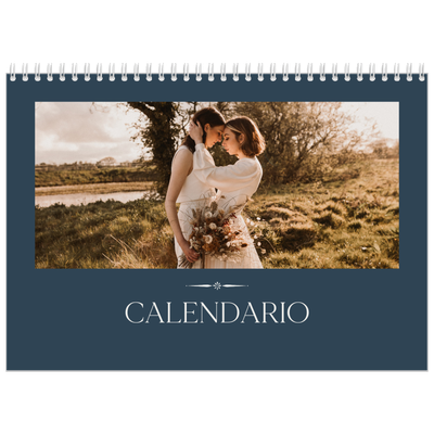 Calendario personalizado doble A4 — Pizarra y caligrafía [portada]