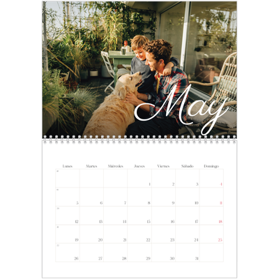 Calendario personalizado doble A4 — Mes escrito a mano [portada]