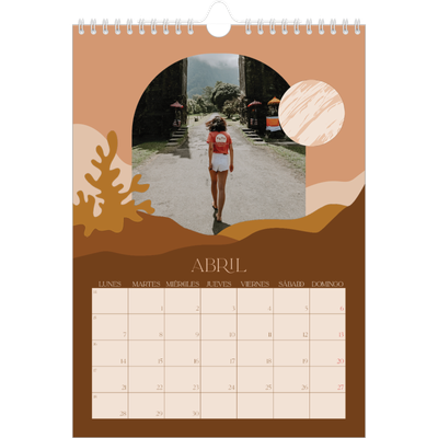 Calendario personalizado A4 — Montañas neutrales [Abril]