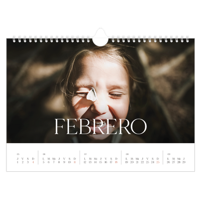 Calendario A4 horizontal — Doce grandes meses [Febrero]