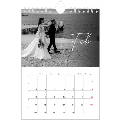 Calendario personalizado A5 — Escritura elegante [Febrero]