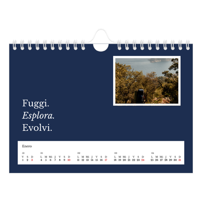 Calendario personalizado A5 — Tierra editorial [Enero]