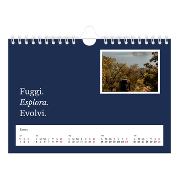 Calendario personalizado A5 horizontal — Tierra editorial