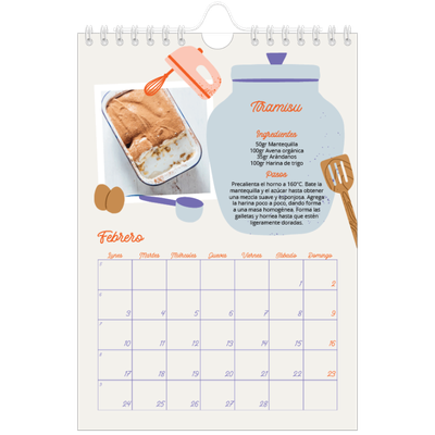 Calendario personalizado A5 — Año en recetas [Febrero]