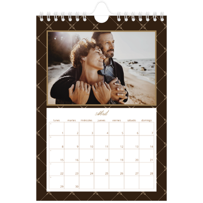 Calendario personalizado A5 — Vintage monocromo [Abril]