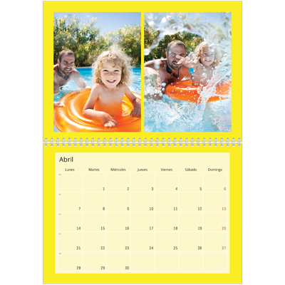 Calendario personalizado doble A4 — Brillante y llamativo [Abril]