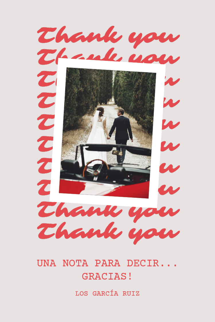 Tarjetas de agradecimiento — Firmado en carmesí